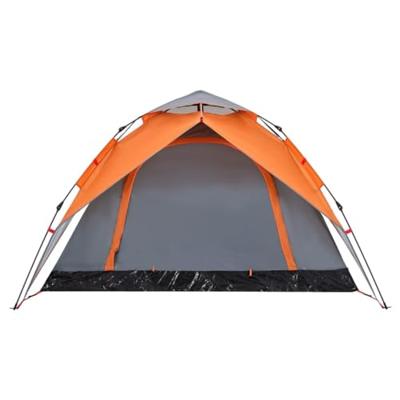 VidaXL Koepeltent 4-persoons snelontgrendeling grijs en oranje VidaXL Koepeltent 4-persoons snelontgrendeling grijs en oranje