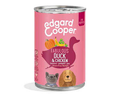 Hond blik pup eend 400g Edgard & Cooper - Edgard en cooper