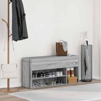 VidaXL Schoenenbank 102x30,5x45cm bewerkt hout grijs sonoma eikenkleur - thumbnail