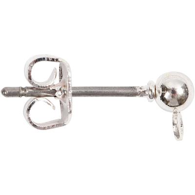 Creativ Company Oorsteker, l: 13 mm, verzilverd, 100 stuk/ 1 doos
