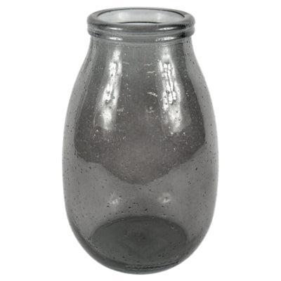 Vaas gerecycled glas grijs 28 cm | 4 stuks