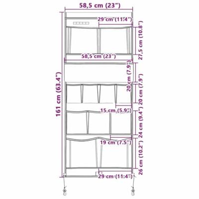 VidaXL Opslagzak met opslag zwart en blauw 161 x 58,5 cm oxford
