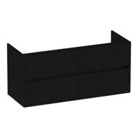 Brauer Adore - Onderkast - 120 cm - met 4 Softclose Lades Greeploos en 2 Sifon Uitsparingen - Timber Black - thumbnail