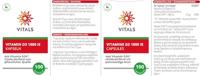 Vitals Vitamine D3 1000 IE Capsules - thumbnail