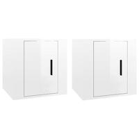 Tv-wandmeubels 2 st 40x34,5x40 cm hoogglans wit - thumbnail