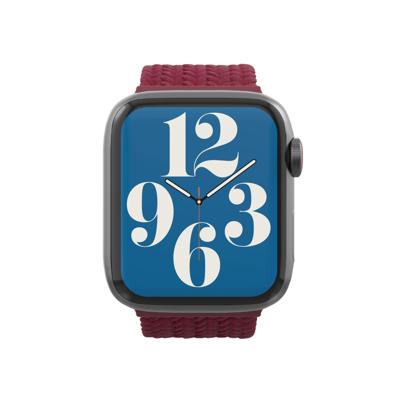 ZAGG Gear 4 gevlochten Apple uniseks horlogeband, wijnrood, 45/44/42mm -M, 42mm/44mm/45mm