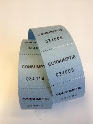 Consumptiebonnen op rol blauw 500 rol Consumptiebonnen op rol blauw 500 rol