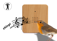 QLT Vogelhuisje met geluid bewegingssensor - hout - thumbnail