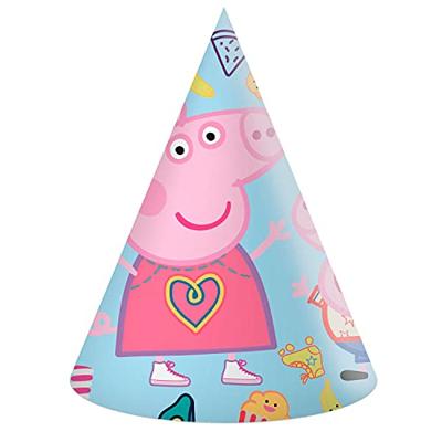 Feesthoedjes Peppa en George blauw 6 stuks