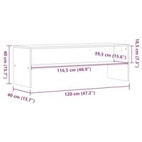 Tv-meubel 120x40x40 cm bewerkt hout grijs sonoma eikenkleurig - thumbnail