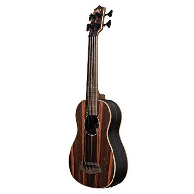 Kala U-Bass Striped Ebony Fretted elektrisch-akoestische bas ukelele met gigbag