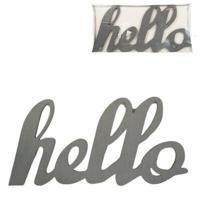 Wanddecoratie hello grijs 60 cm | 6 stuks - thumbnail