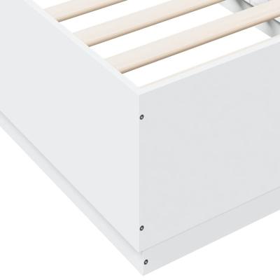 Bedframe bewerkt hout wit 75x190 cm