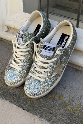Golden Goose sneakers Superstar GWF00101.F008056.65224 platinum/green