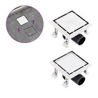 vidaXL Doucheafvoer met 2-in-1 deksels 12x12 cm roestvrij staal - thumbnail