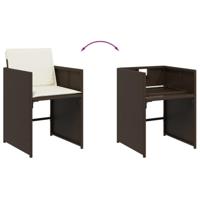 17-delige Tuinset met kussens poly rattan bruin - thumbnail