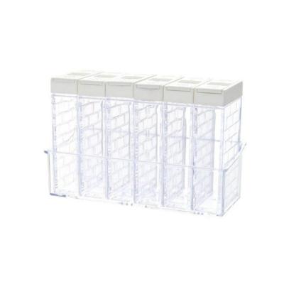 6 stuks Spice Seasoning vak PP zout peper potten vak keuken Spice opslag flessen (wit)