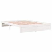 Bedframe massief hout wit 140x190 cm - thumbnail