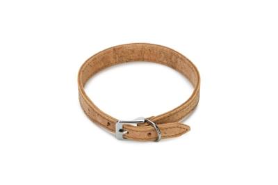Beeztees cork - halsband hond - leer - naturel - 40 cm x 20 mm