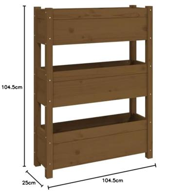 Plantenbak 77x25x104,5 cm massief grenenhout honingbruin