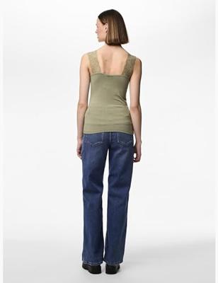 Hemdje met kant - Lace Top - Barbera - Viscose kanten onderhemd - Singlet met brede bandjes - Zwart - Huidskleur - Wit - Lingerie top