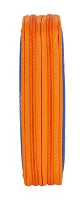 Dubbele etui Valencia Basket M854 Blauw Oranje 12.5 x 19.5 x 4 cm (28 Onderdelen)