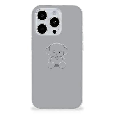 iPhone 15 Pro Max Telefoonhoesje met Naam Grijs Baby Olifant iPhone 15 Pro Max Telefoonhoesje met Naam Grijs Baby Olifant