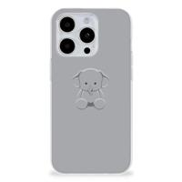 iPhone 15 Pro Max Telefoonhoesje met Naam Grijs Baby Olifant - thumbnail