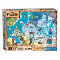 Clementoni wereldkaart puzzel disney frozen, 1000st. - thumbnail