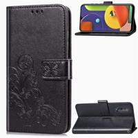 Voor Galaxy A50S vier-blad clasp reliëf gesp mobiele telefoon bescherming lederen draagtas met Lanyard & kaartsleuf & portemonnee & beugel functie (z - thumbnail