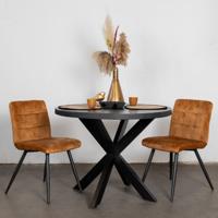 Eettafel Eljero Zwart Rond Ø100cm - Giga Meubel - thumbnail