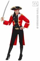 Piratenkapitein vrouw rood - thumbnail