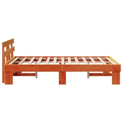 Bedframe met hoofdeinde Bruin 120 x 190 cm Massief grenenhout