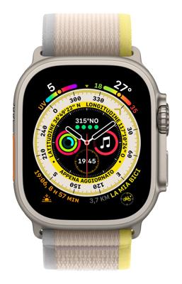 Refurbished Apple Watch Ultra 49mm Trail band Trail Geel Beige Licht gebruikt