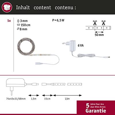 Paulmann FN SimpLED 78953 LED-strip Met connector (male) 12 V 1.5 m Warmwit 1 stuk(s)