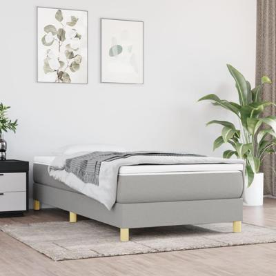 Boxspring met matras stof lichtgrijs 90x190 cm