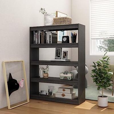 Boekenkast/kamerscherm 100x30x135,5 cm massief grenenhout grijs - thumbnail