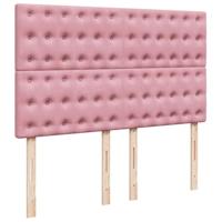 Boxspring met matras fluweel roze 160x200 cm - thumbnail