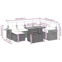 8-delige Loungeset met kussens poly rattan beige - thumbnail