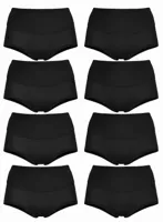 Fine Woman 10-pak - katoenen dames taille slip - Multipack dames onderbroek - Goedkoop katoenen ondergoed dames - M - Zwart - Onderbroek - Ondergoed - thumbnail