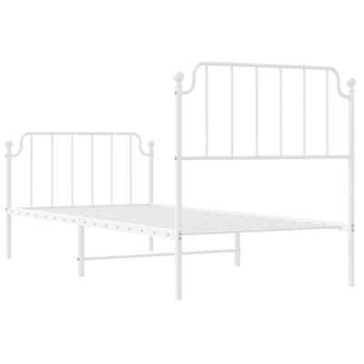 Bedframe met hoofd- en voeteneinde metaal wit 90x190 cm