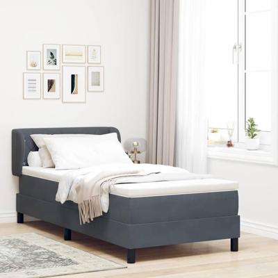 Boxspringbed met donkergrijs fluwelen matras 80x200 cm