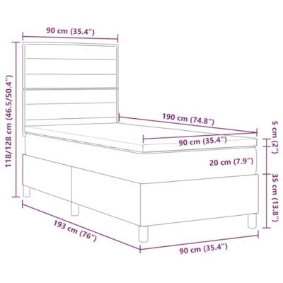 Boxspringbed met matras Donkerbruin 90 x 190 cm Stof