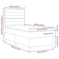Boxspring bed met matras met hoofdeinde Crème 90 x 190 cm Stof - thumbnail