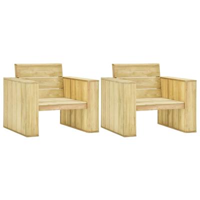 Tuinstoelen 2 st 89x76x76 cm geïmpregneerd grenenhout