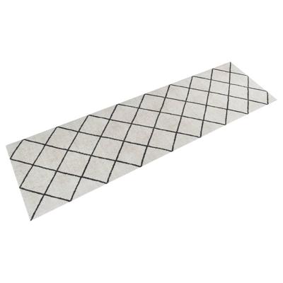 VidaXL Keukenmat wasbaar geblokt 45x150 cm fluweel
