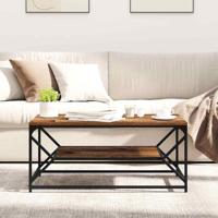 Salontafel Oud hout 90 x 50 x 40 cm Engineered hout en staal - thumbnail