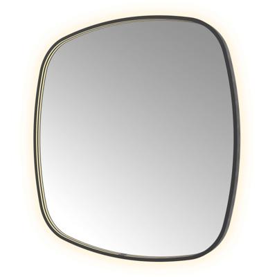 Spiegel Hotbath &MORE 100x100 cm LED-Verlichting Spiegelverwarming Deens Ovaal Geborsteld Zwart PVD