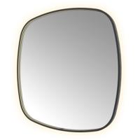 Spiegel Hotbath &MORE 100x100 cm LED-Verlichting Spiegelverwarming Deens Ovaal Geborsteld Zwart PVD - thumbnail