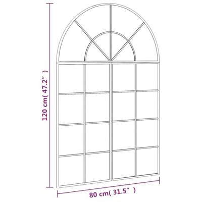VidaXL Wandspiegel boog 80x120 cm ijzer zwart